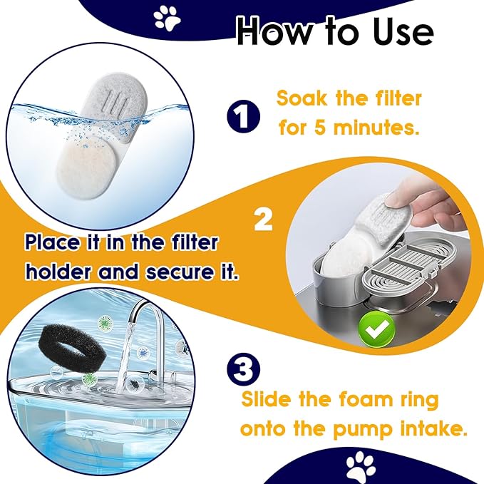 Pack de 16 Filtros y 16 Esponjas para Fuente de Agua para Gatos APAUK miniatura 5