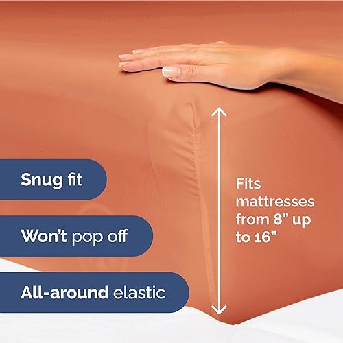 Vista 1733 de Juego de sábanas de 4 piezas tamaño king, extrasuaves, transpirables y refrescantes con esquinas profundas, sábanas de fácil ajuste y sin arrugas