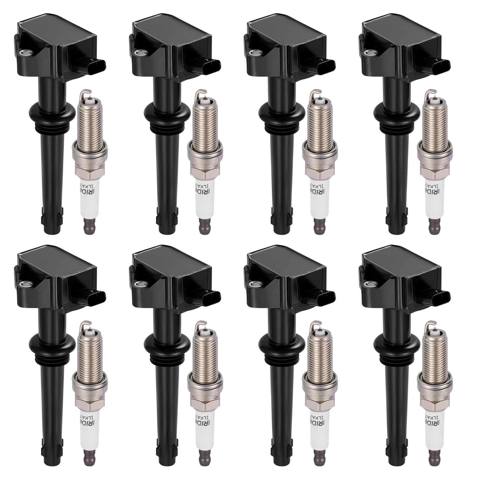 BDFHYK 8 Ignition Coil Pack UF618 and 8 Iridium Spark Plug 94940 Compatible with Jaguar XF XFR XJ XK XKR XKR-S LR4, Compatible with Land Rover Range Rover Sport 5.0L V8 Coil for GN10591 5C1844 1788514