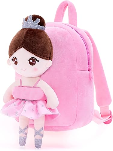 Miniatura 2 de Gloveleya Mochila para niñas pequeñas con suave muñeca bailarina rosa a partir de 2 años