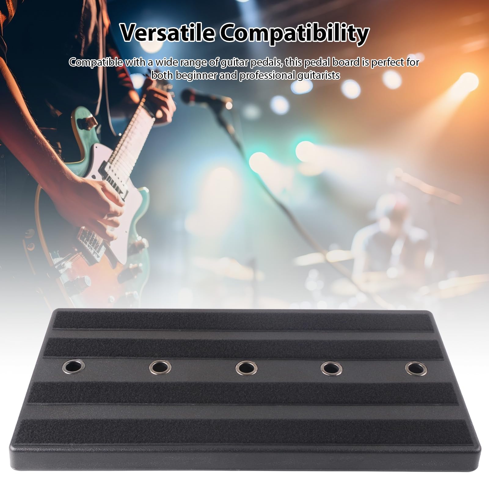 FLEXMAN Gitarrenpedalboard Gehäuse, 20 X 9,8 X 2,4 Zoll Tragbares Leichtes Effektpedalboard mit 11 Strategisch Platzierten Perforationen für Gitarren