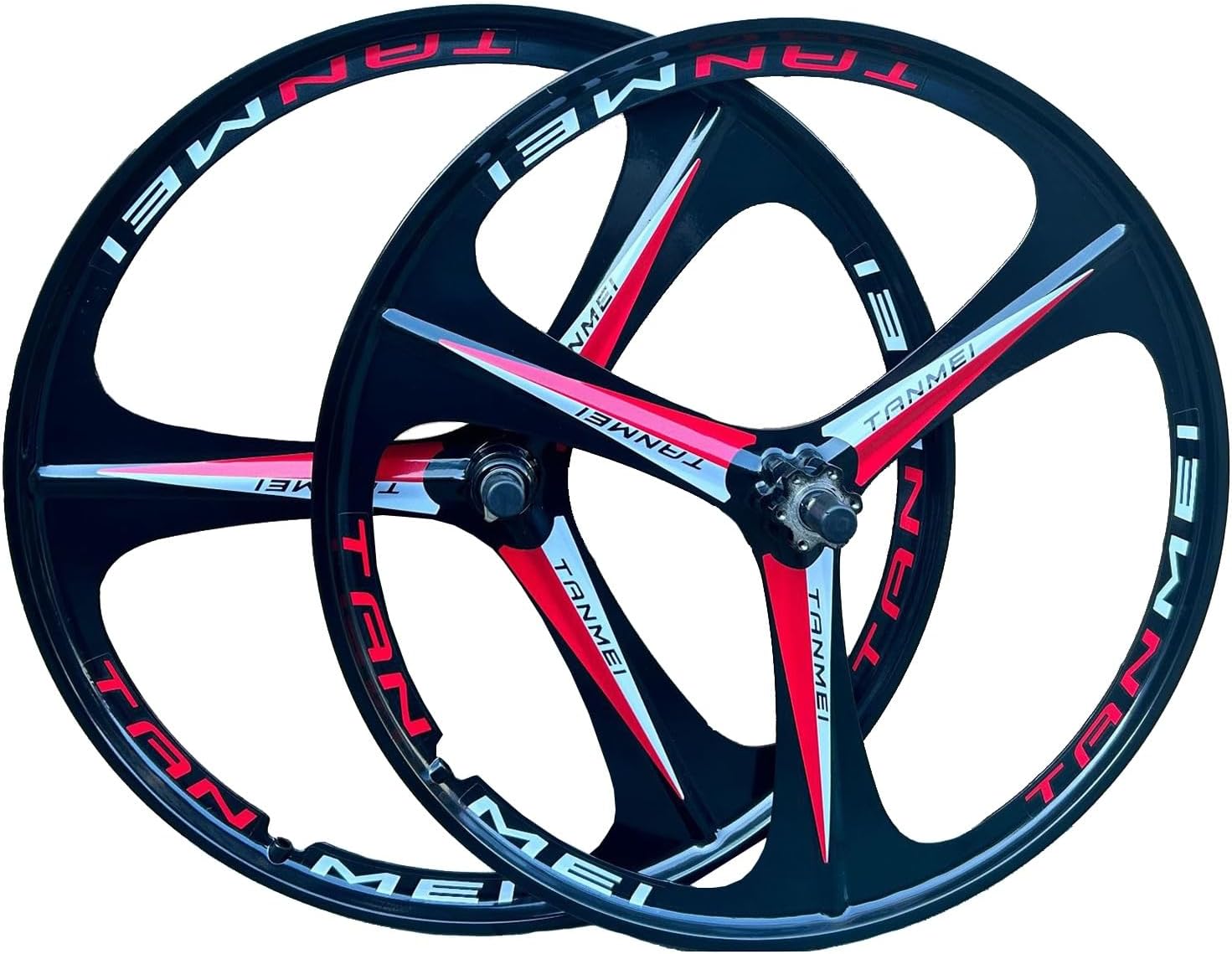 26" 27.5" Mountain Bike Mag Magnesium Wheelset 3-Spoke Set Rim Wheelset Front Rear Wheels 100x135mm for 6-9 Speed Disc Brake