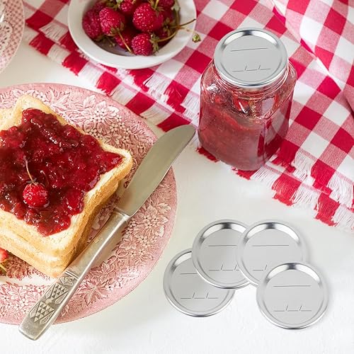 Miniatura 9 de 200 tapas de conservas de boca regular, tapas de tarro Mason de 2.76 pulgadas, tarro Kerr con tapas con sello hermético a prueba de fugas a prueba