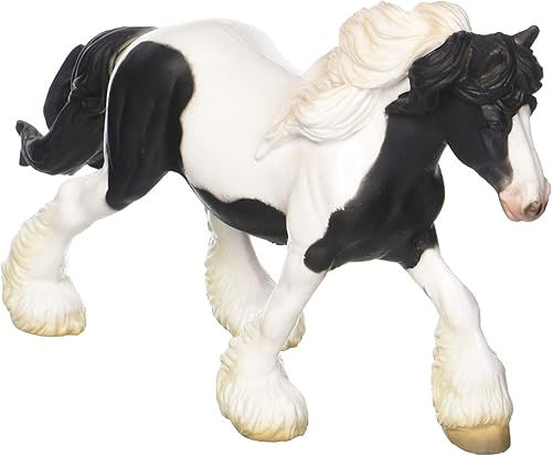 Miniatura 2 de Collecta Figura de animal de vinilo Piebald Gypsy Mare en blanco y negro, 7.3 pulgadas de largo x 4.3 pulgadas de alto