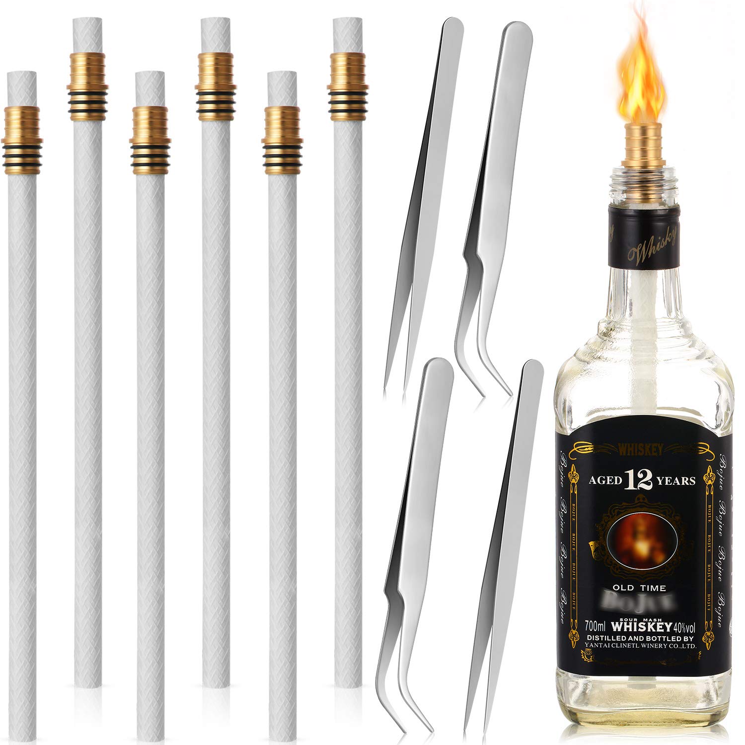 Buy Nuanchu Wine Bottle Torch Wicks Kit Includes 6 Pieces Brass Torch