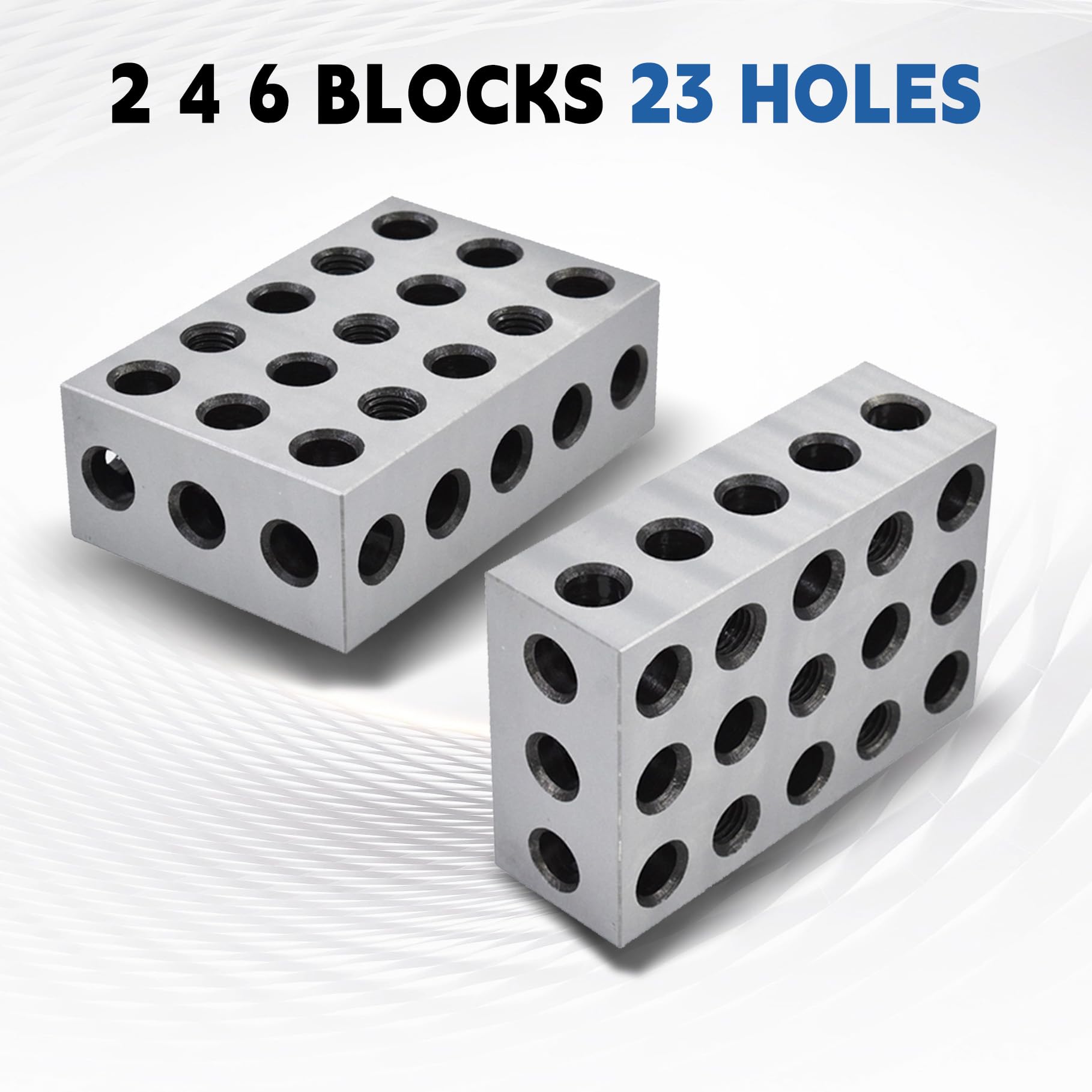 2-4-6 Blocks Matched Pair 23 Holes 0.0002 Ultra Precision Hardened