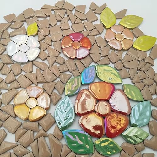 Miniatura 4 de Mosaico de cerámica de 7.05 oz para manualidades, azulejos de mosaico de porcelana de color irregular de 0.2 x 0.8 pulgadas para decoración del