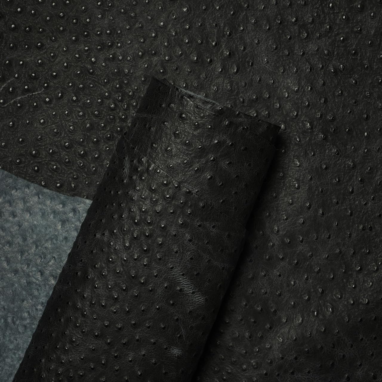 Buckleguy.com Newbury Leathers, Ostrich Embossed, Side, Black