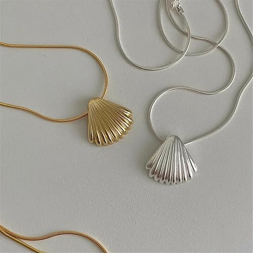 Miniatura 3 de XROLAND Necklace Fashion Metal Shells Pendant Necklace Earrings Simple Y2K Choker Earrings Sweet Cool Clavicle Chain Necklace Jewelry