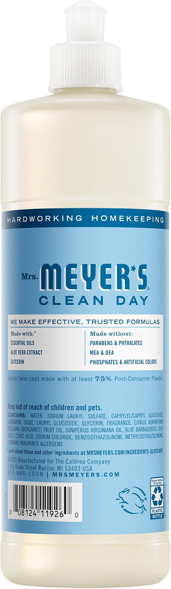 MRS. MEYER'S CLEAN DAY Liquid Dish Soap, Rain Water, 16 fl. oz