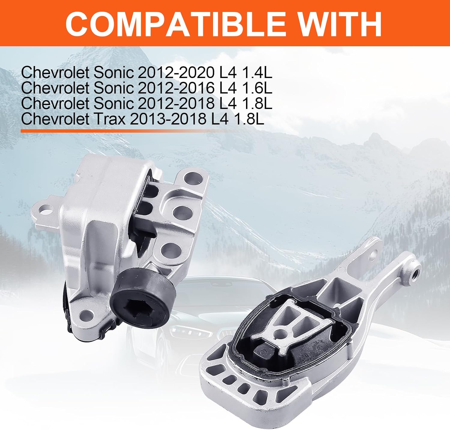 Engine Motor Mount Compatible with Chevrolet Sonic 2012-2020 L4/Chevrolet Trax 2013-2018 L4 1.8L, Replacement for A5596 A5595