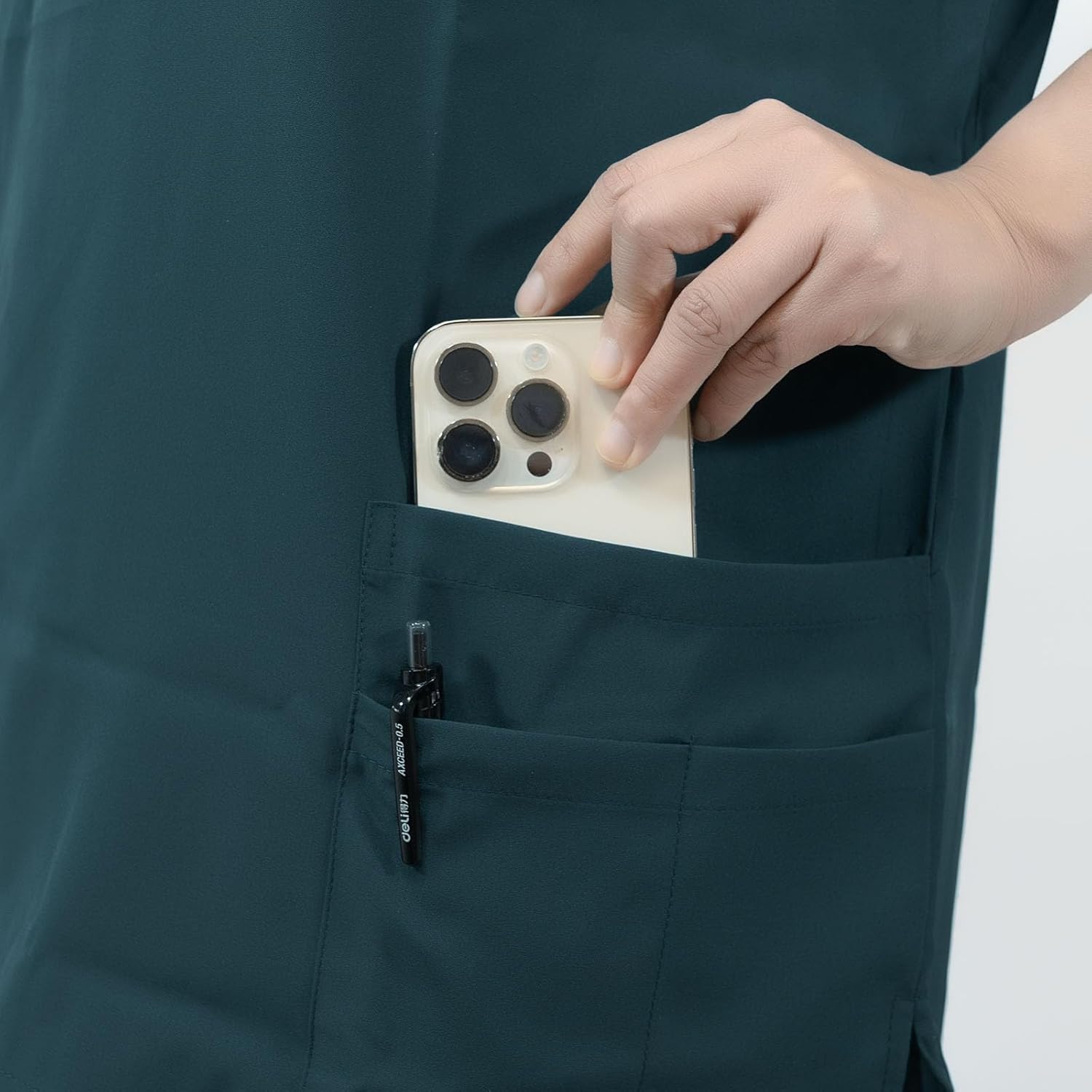 VICOGARD Scrubs Set for Women Medical Uniform–Stretch V-Neck Top & Straight Leg Pants with 9 Pockets for Nurse Workwear - Image 4