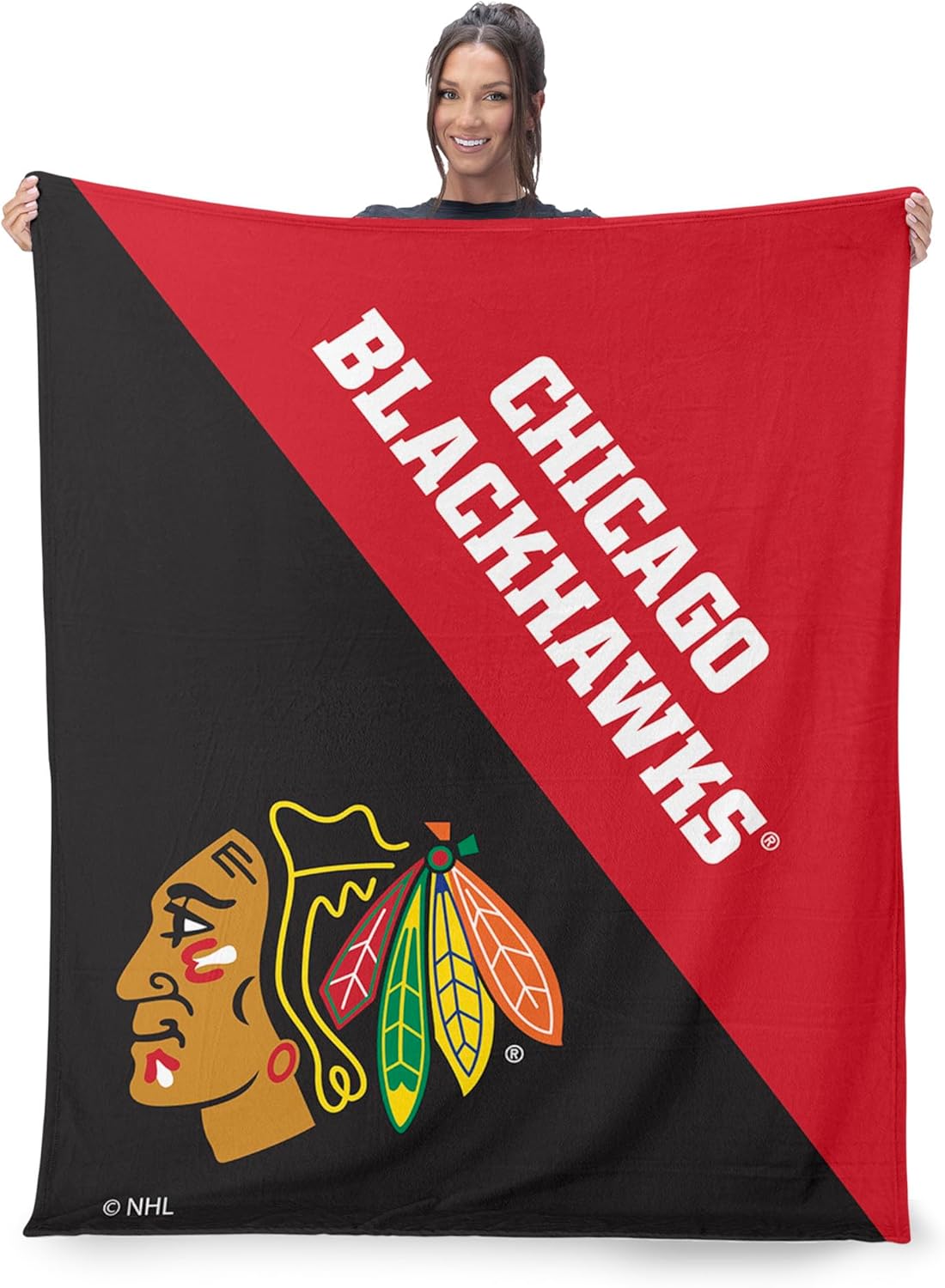 Northwest NHL Silk Touch Throw Blanket, Ultra Soft Plush Polyester, Lightweight Warm Decorative Fan Gift, 46 x 60 in