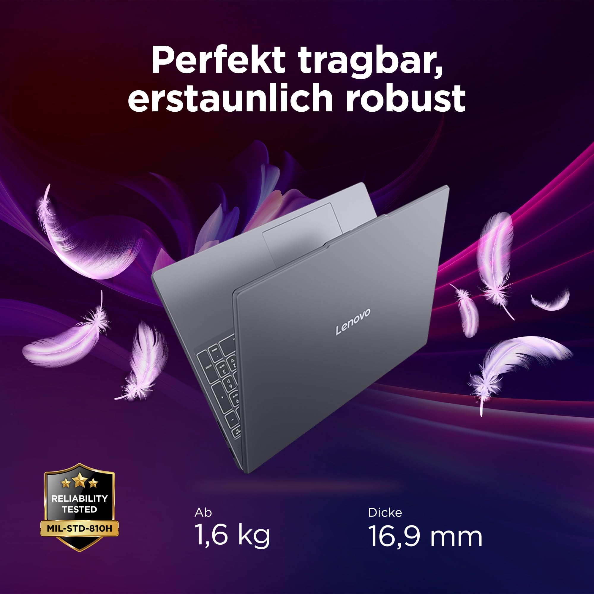 Lenovo IdeaPad Slim 3 Laptop 16" WUXGA AMD Ryzen 5 7535HS 24GB RAM 1TB SSD Radeon 660M Windows 11 QWERTZ Cosmic Blue