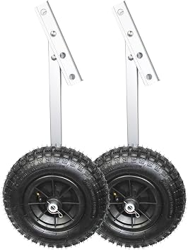 Seamax EZ Load Boat إطلاق عجلات مجموعة لقارب قابل للنفخ وقارب من الألومنيوم ، دعم MAX 500Lbs تحميل مع 12 "إطارات هوائية و 2 ارتفاع