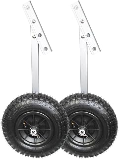 Seamax EZ Load Boat Launching Wheels Set for Inflatable Boat & Aluminum Boat, Support MAX 500Lbs Loading with 12" Pneumatic Tire & 2 Height Position