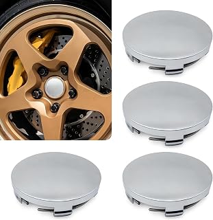 Eratus 4 PCS Car Wheel Center Hub Cover, 2.36" x 0.57" Impact-Resistant Steel Ring Shaped ABS Tire Wheel Hub Center Arc Cover, Repair Replacement Accessories, for Most Cars (Silver)