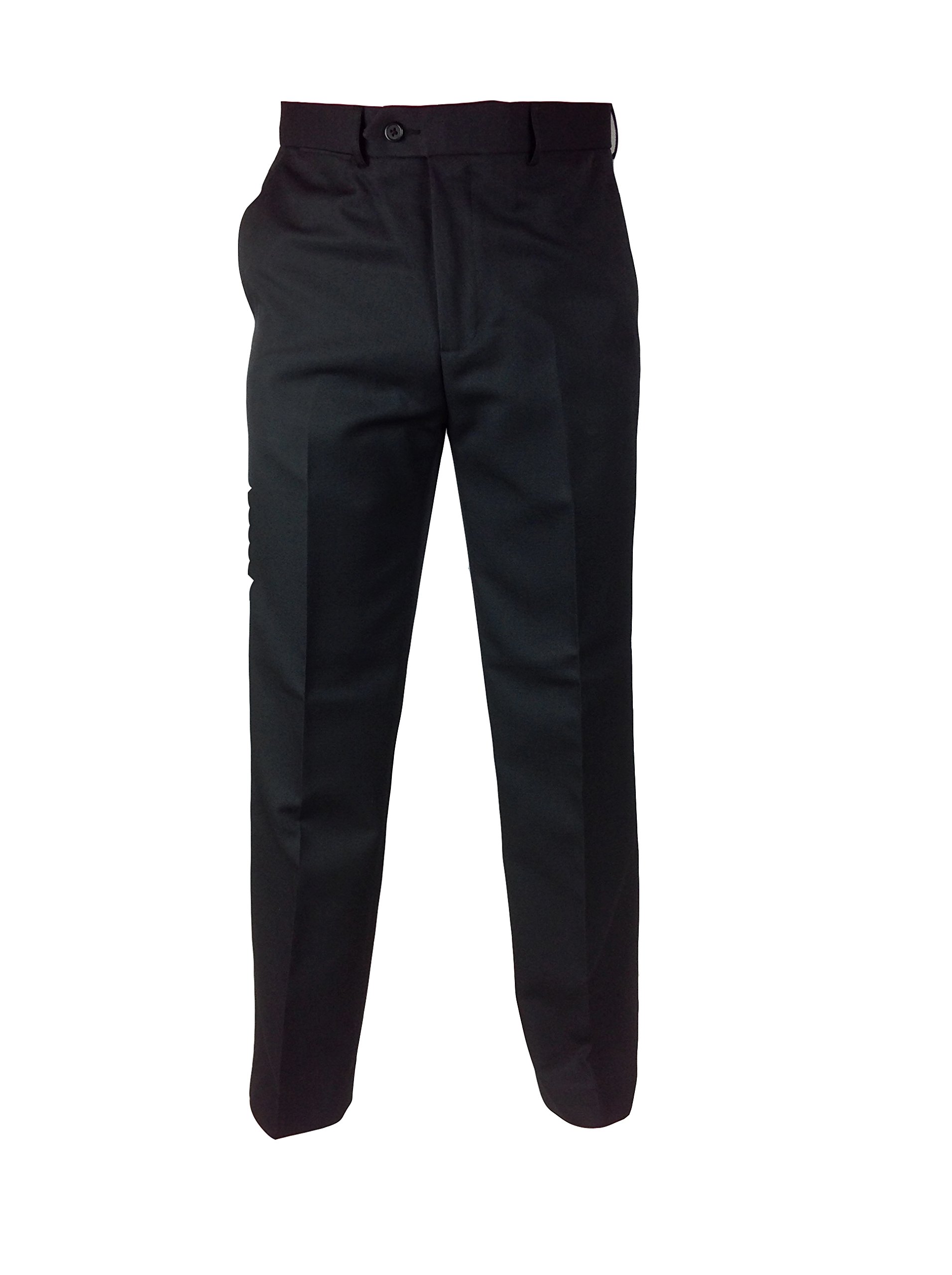Carabou Men's Black Light Weight Soft Feel Fialle Trousers W 32 – 50 Leg: 27 29 31 Regular Classic Fit Slacks Bottoms Pants Formal Casual Work Office