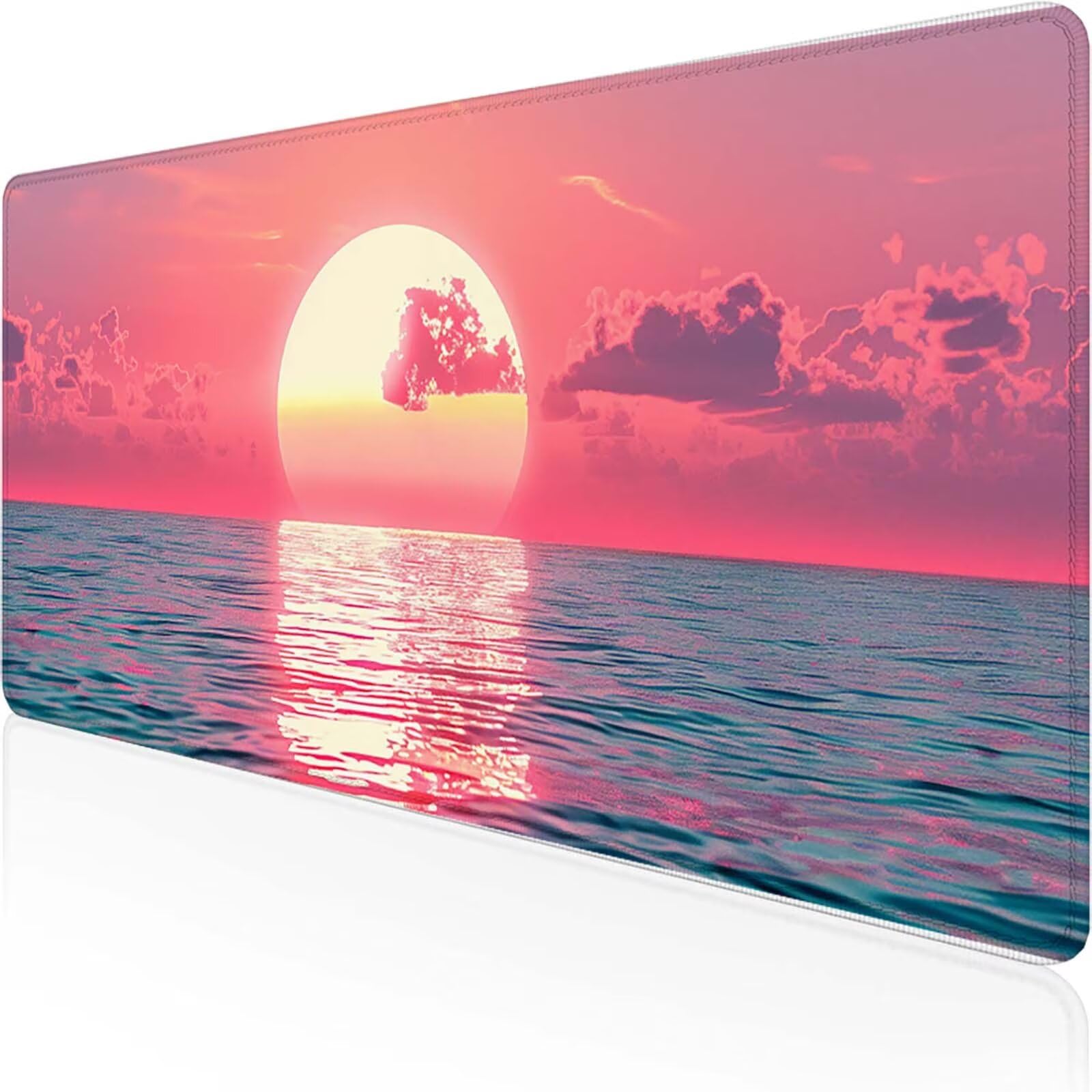 Sol Alfombrilla Ratón (1500 x 800 mm) Alfombrilla Escritorio Rosa Mouse Pad con Bordes Cosidos Impermeable Base de Goma Antideslizante Tapete Rato Escritorio para Accesorios de Oficina, Regalo J-A