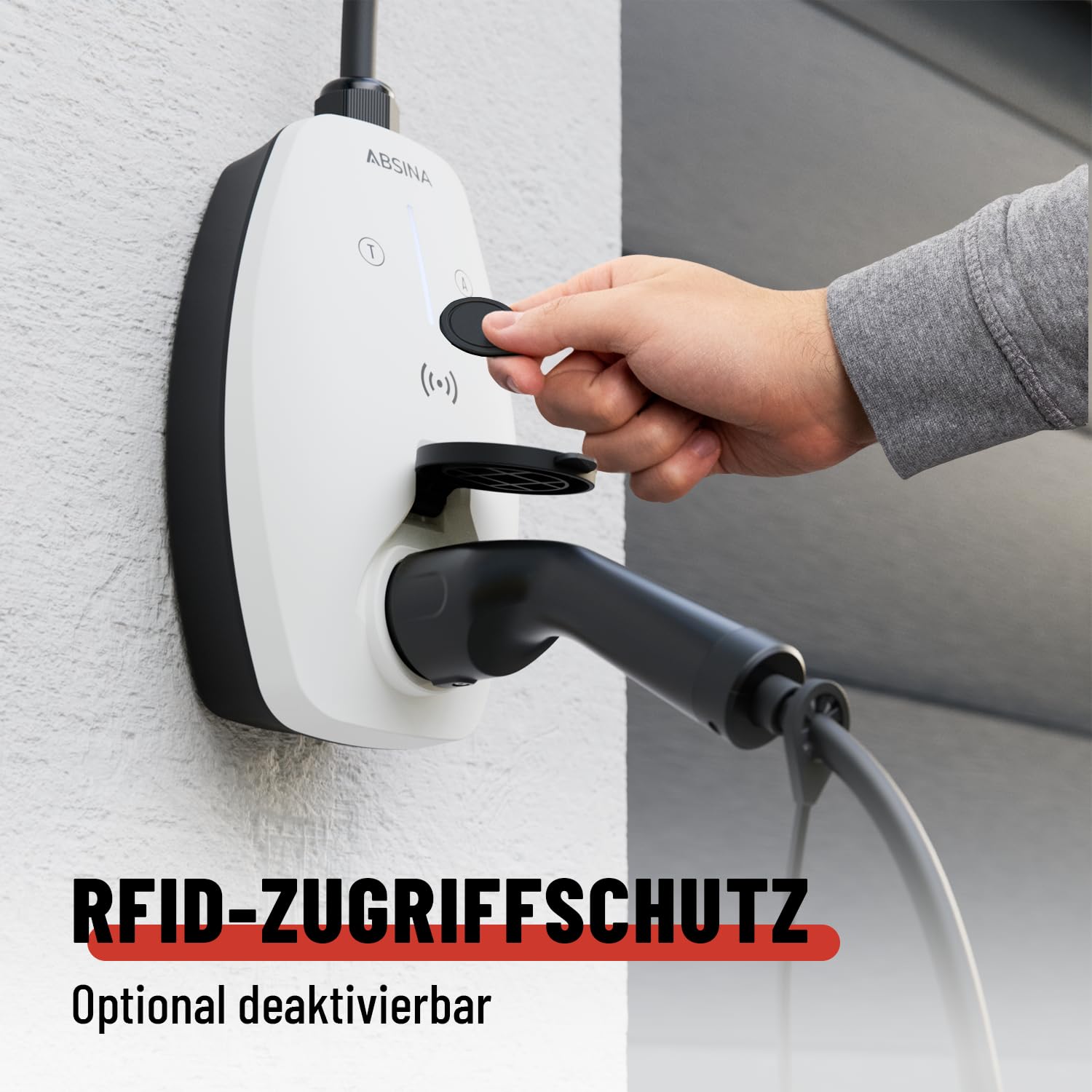 ABSINA Mobile Wallbox 11kW mit App Steuerung & Einstellbarer Ladeleistung | CEE Starkstrom mobile Ladestation 11kW 3-phasig - E Auto Ladegerät für i3, e-Up, ID.3, ID.4, Zoe, fortwo und vieles mehr