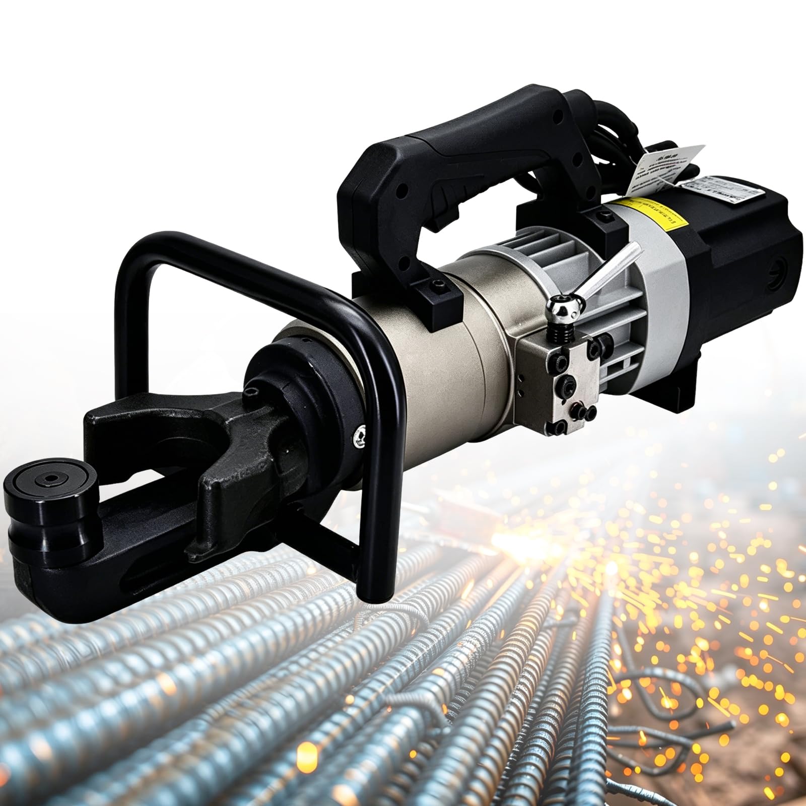 HKFGSHOP 1800w Handheld Hydraulic Rebar Bender, Electric Rebar Bending Machine, Fast Cutting Portable, Bends In 5-8 Seconds, For 6-28mm, For Construction Sites