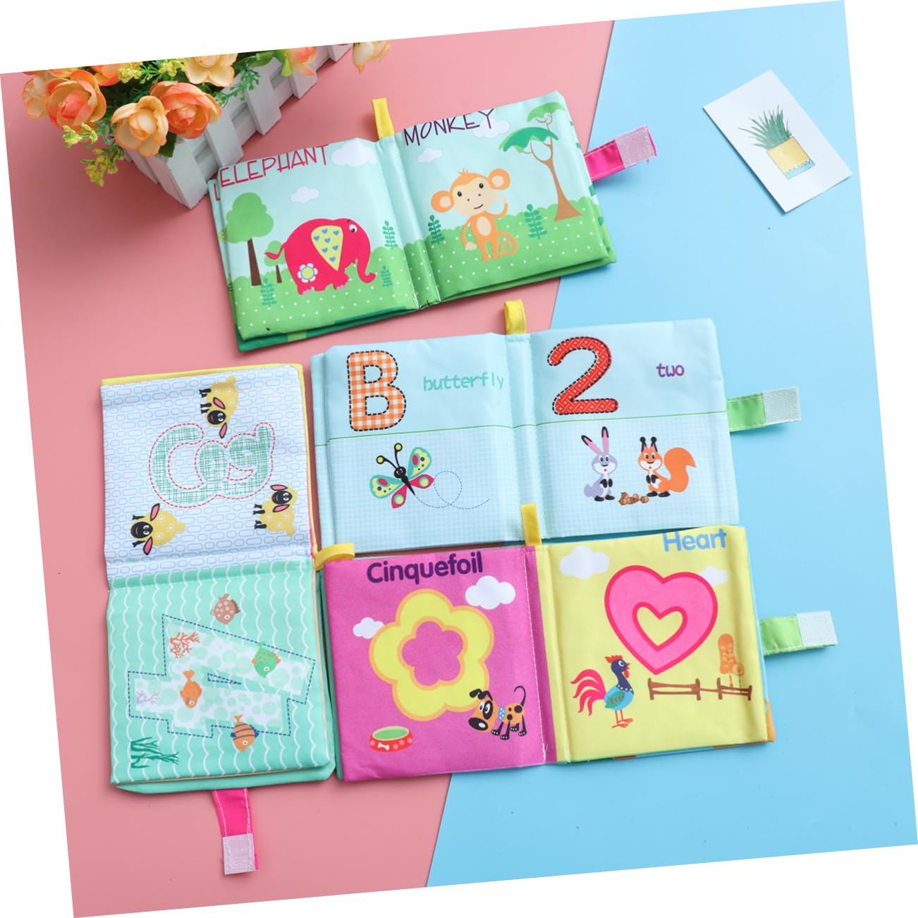 Abaodam 12pièces Éducatif Doux Avec Animaux Lettres Chiffres Et Formes Pour Développement Cognitif Mois à