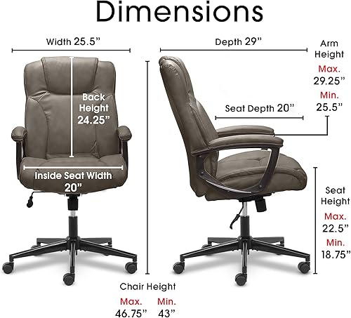 Miniatura 5 de Serta Silla de oficina Style Hannah II, microfibra gris Harvard Harvard Gris,Harvard Rosa