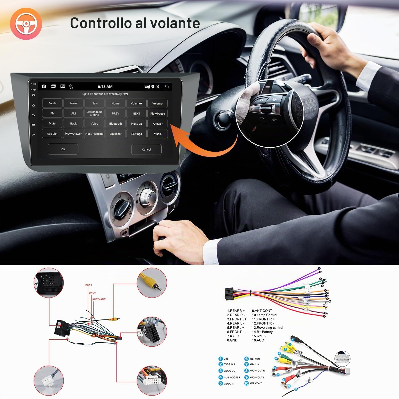 2GB 64GB Android Autoradio per Seat Altea 2004-2015/Toledo 2004-2009 Radio Wireless Carplay Android Auto, Hodozzy 9 Pollici Touch Screen Navigazione GPS, WiFi Bluetooth, FM RDS 2 Din Mit Retrocamera