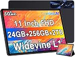 Tablette 10 Inch Android 15 Comprimés avec clavier 30GB+64GB+1TB Expand, comprimés électroniques Octa-Core avec 6000mAh, Gémeaux AI, HD IPS Affichage, 5G WiFi, BT 5.0, Ecran de partage, Widevine L1 - argent
