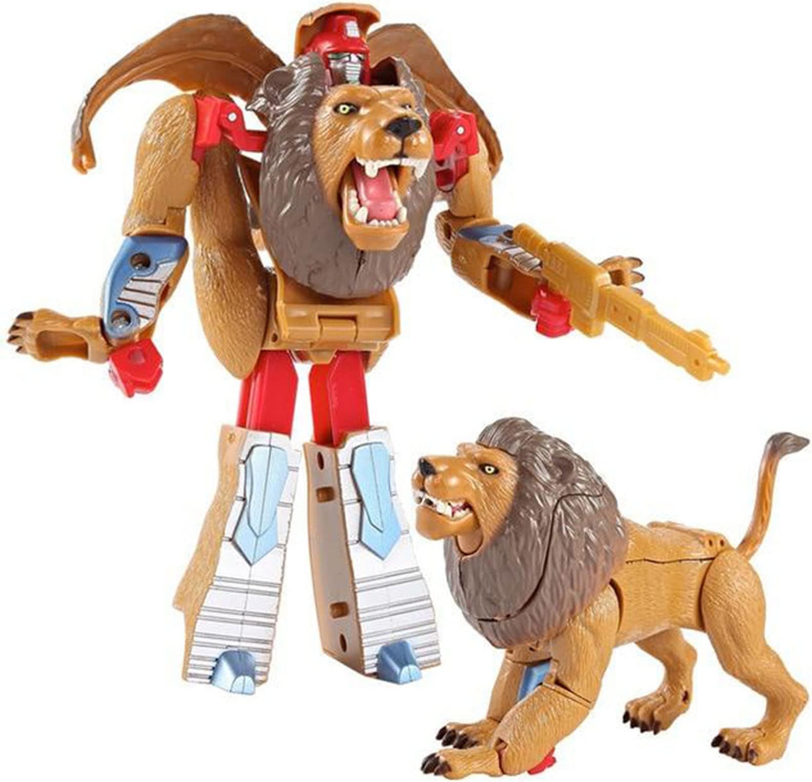 Deformable Animal Robot Toys,Transforming Panda Lion Tiger Elephant Cheetah Eagle Figures Toys for Kids Boys Girls Age 3 4 5 7 8 9 10 11 (Lion)