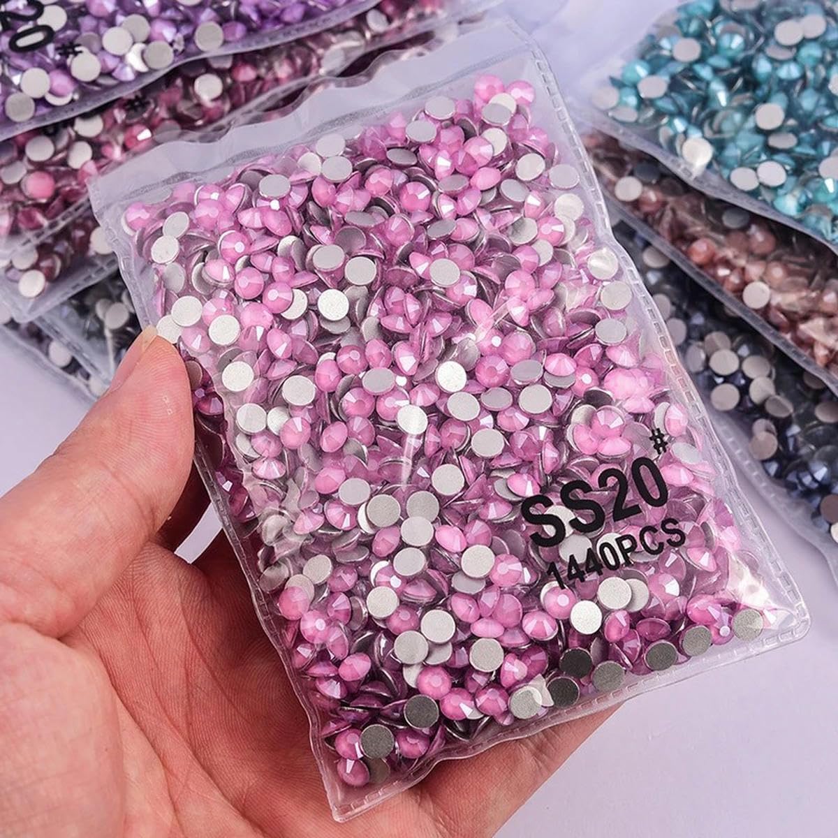 Lt. Siam SS16-1440 pezzi - Cristalli per nail art, senza strass, colore rosa, SS20-1440 pezzi