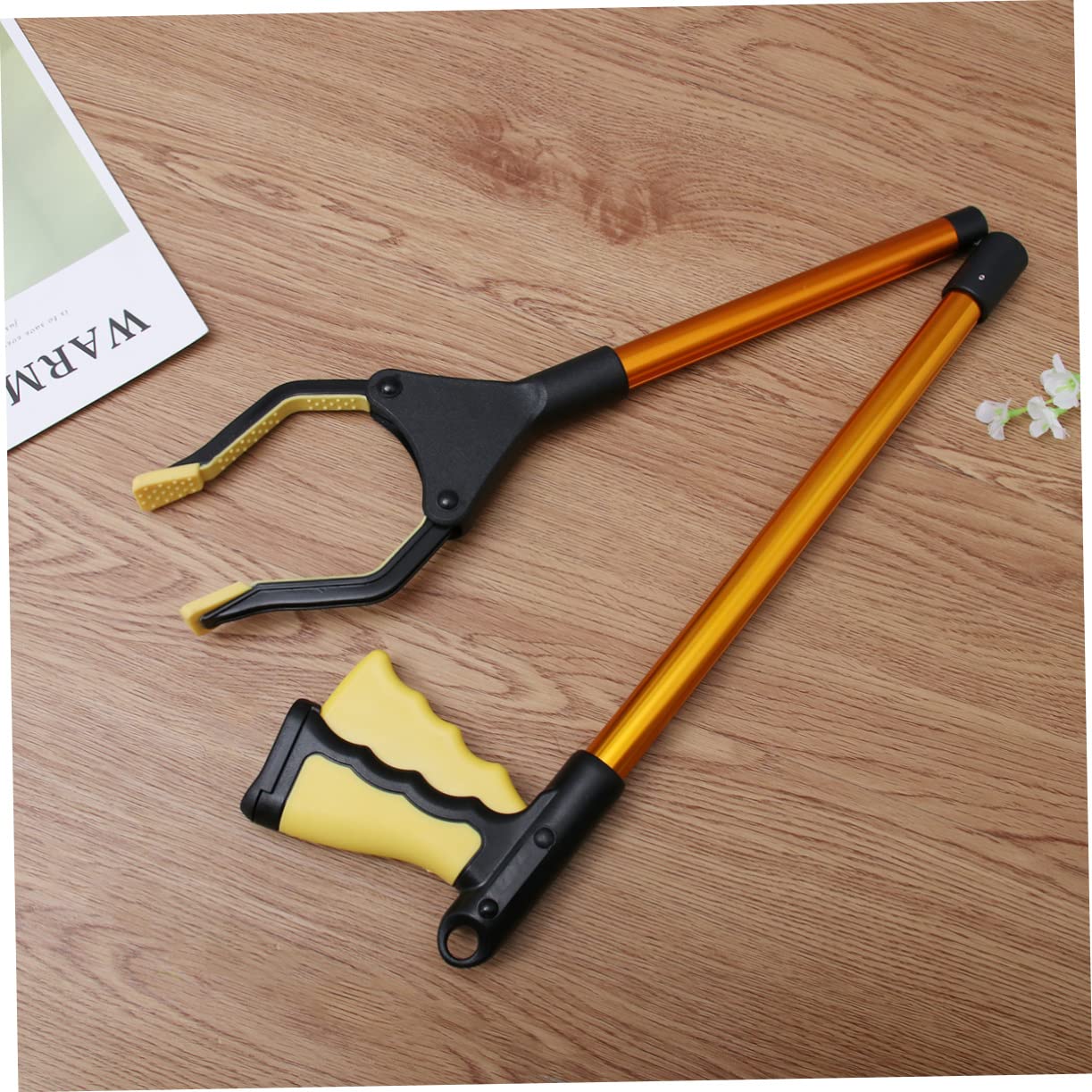 Rustproof Trash Pickup Clip 1pc Long Handle Garbage Collector Folding Trash Picker Grabber for Work Home Yard and Water