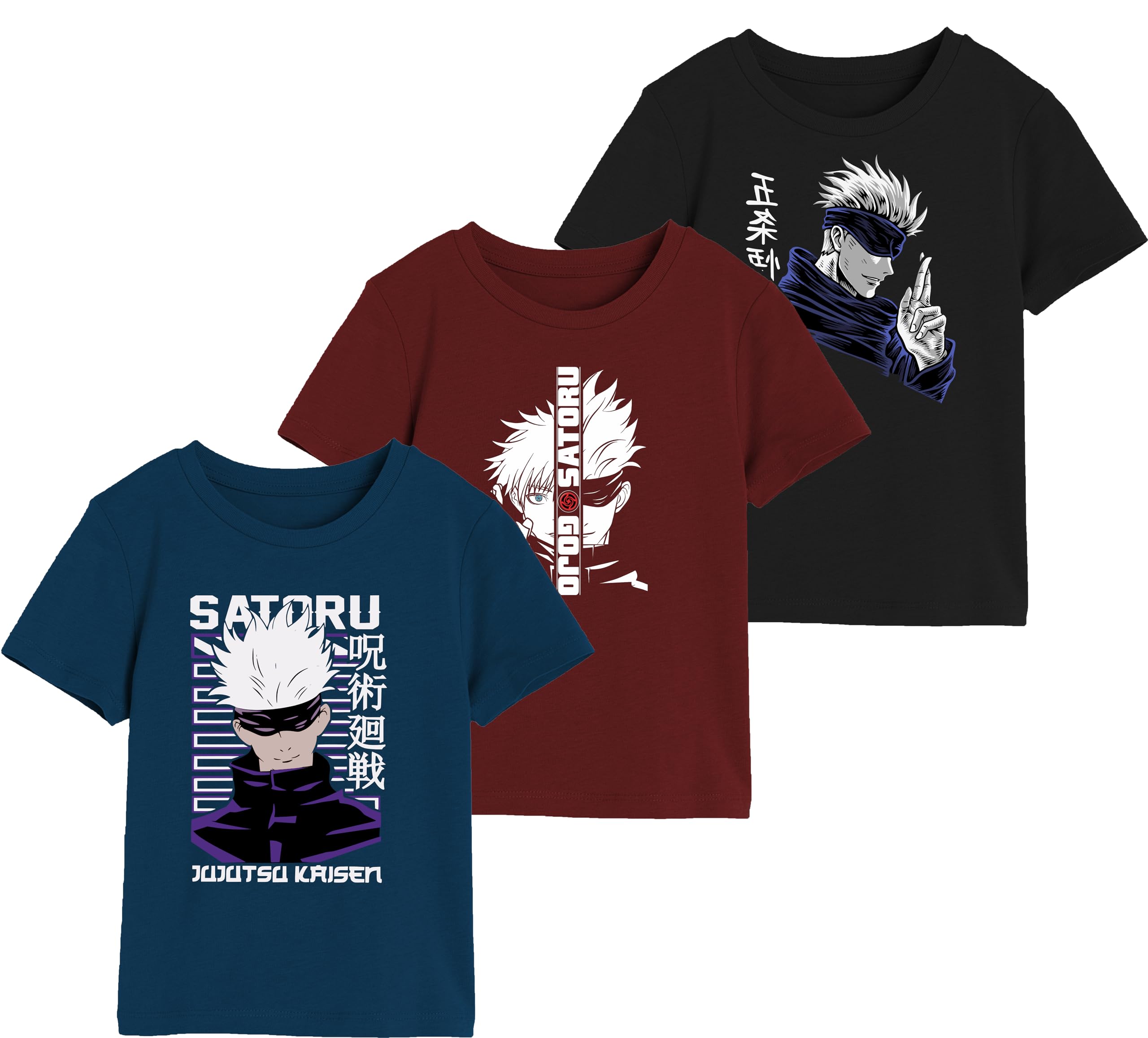Khakey Boys Gojo Tshirt | Cotton Boys Regular fit T-Shirt (Pack of 3)-image-19