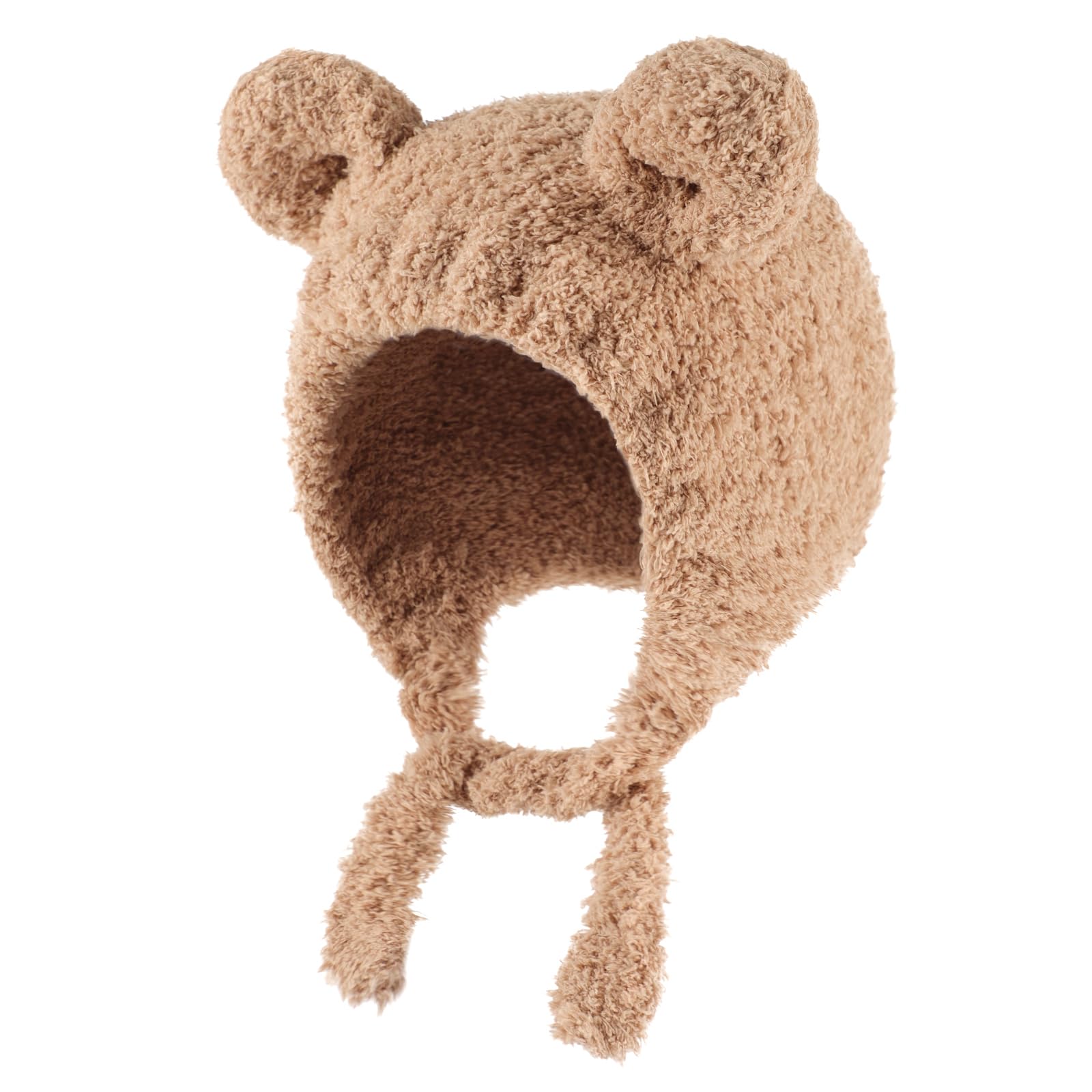 Cute Fleece Lining Unisex Baby Hats with Ears Winter Warm Toddler Beanie for 0-24 Months