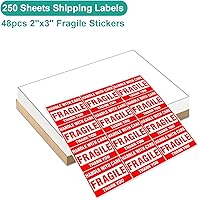 Vista 105 de MFLABEL 2x4 Shipping Labels - 25 Sheets (250 Labels) for Laser & Inkjet Printers, 10-UP FBA Address Stickers, Matte White Self-Adhesive Mailing