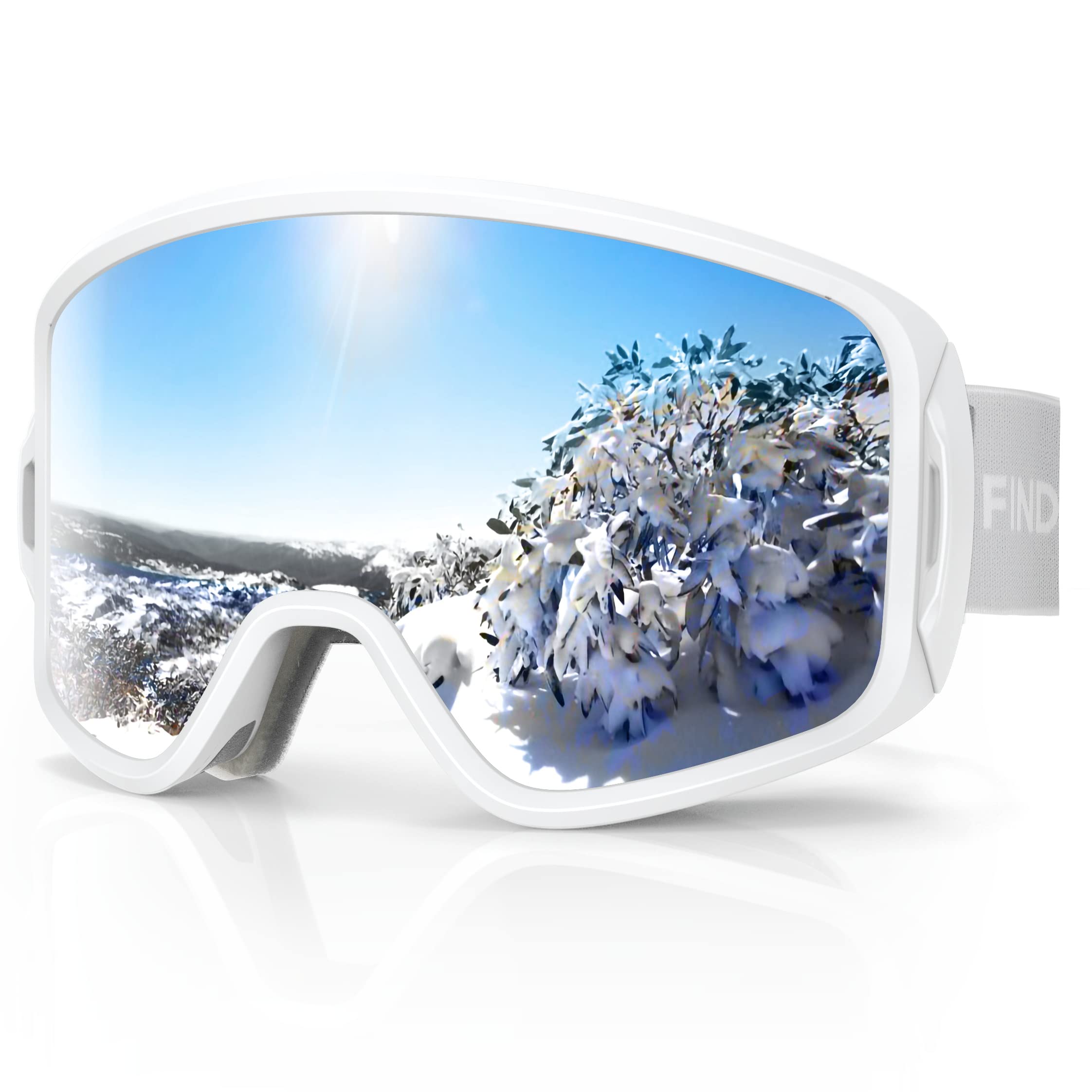 findway Ski Goggles, OTG - Over Glasses Snow Goggles, Interchangeable Lens Snowboard Goggles for Adult Men, Women & Youth
