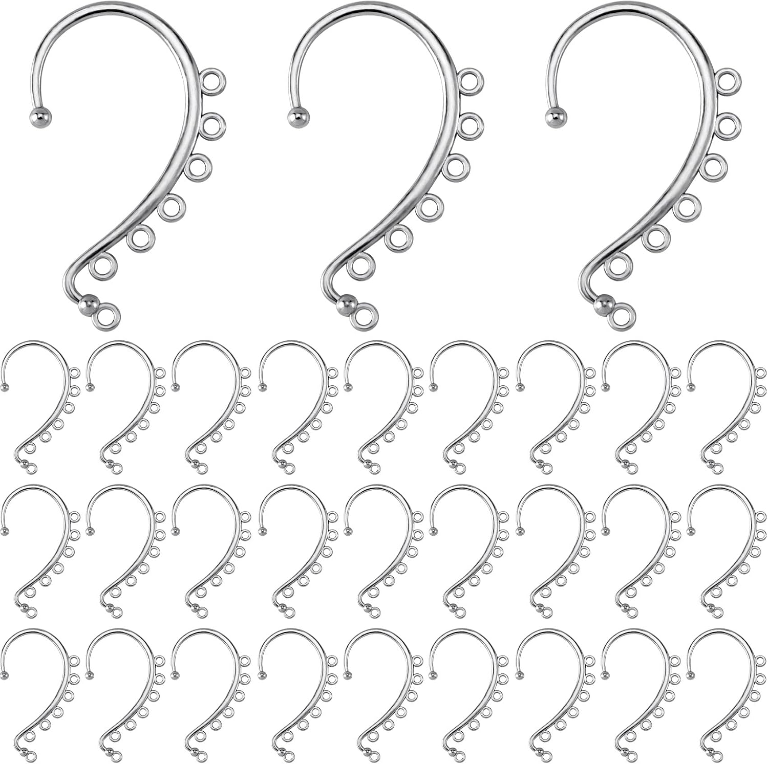OIIKI 30PCS DIY Ear Cuffs Earrings for Women, Non Piercing Earring, Silver