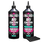Muc-Off No Puncture Hassle Tubeless Sealant, 1 Liter - Advanced Bicycle Tyre Sealant with UV Tracer Dye That Seals Tears and Holes Up to 6mm (1 Liter (Pack of 2))