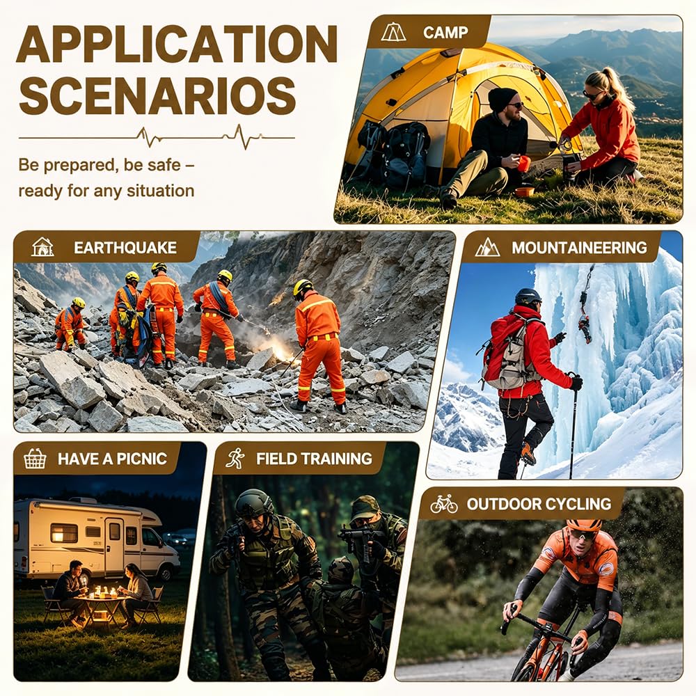 Kit Pronto Soccorso Militare Completo, 61 Pezzi First Aid Kit per Esterni, Trauma First Aid Kit per Auto, Casa, Viaggi, Campeggio All'Aperto, Escursionismo
