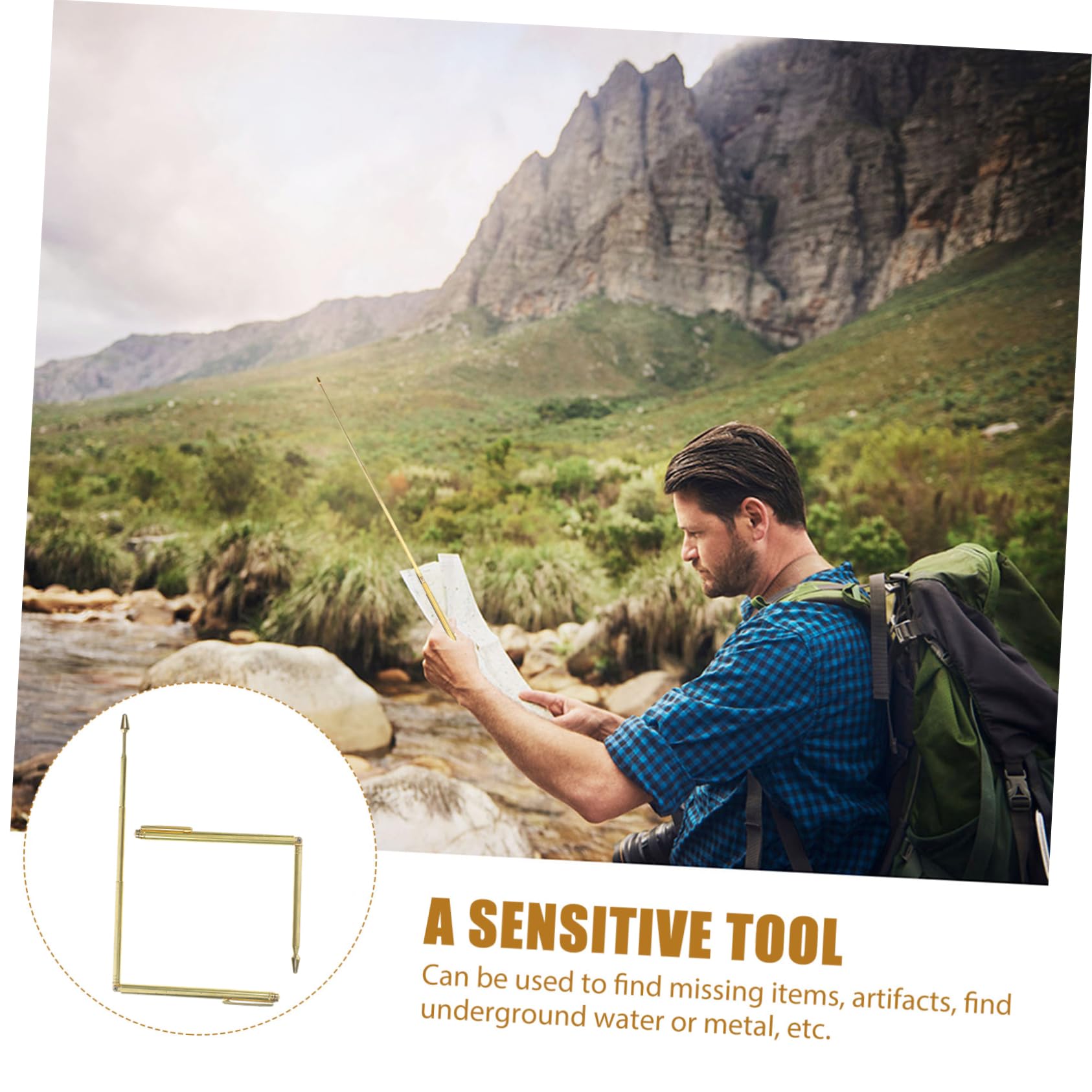 NAMOARLY 2pcs Probe Stick Tension Rod Divining Rod Long Dowsing Rod Portable Dowsing Rod Dowsing Rods for Compass Water Dowsing Rod Dowsing Rod for Detection Tool Outdoor Stainless Steel