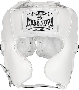 Casanova Boxing Headgear Cheek Guard Protection for Men Woman - Boxing, Martial Arts, MMA, Kickboxing, Muay Thai, Contact Sport, Sparring, Training - White