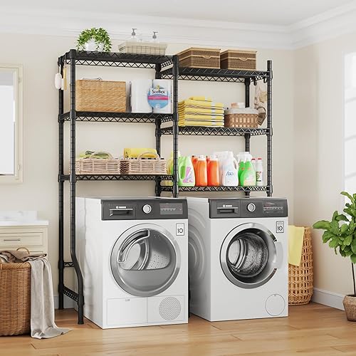 Vista 2 de U15 Estantes de Almacenamiento Sobre Lavadora y Secadora, Estante de Almacenamiento de Lavandería Sobre Lavadora y Secadora Ahorrador de Espacio