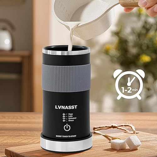 Miniatura 4 de Espumador de leche eléctrico 4 en 1, espumador frío caliente para café, apagado automático, calentador de leche, revestimiento interior