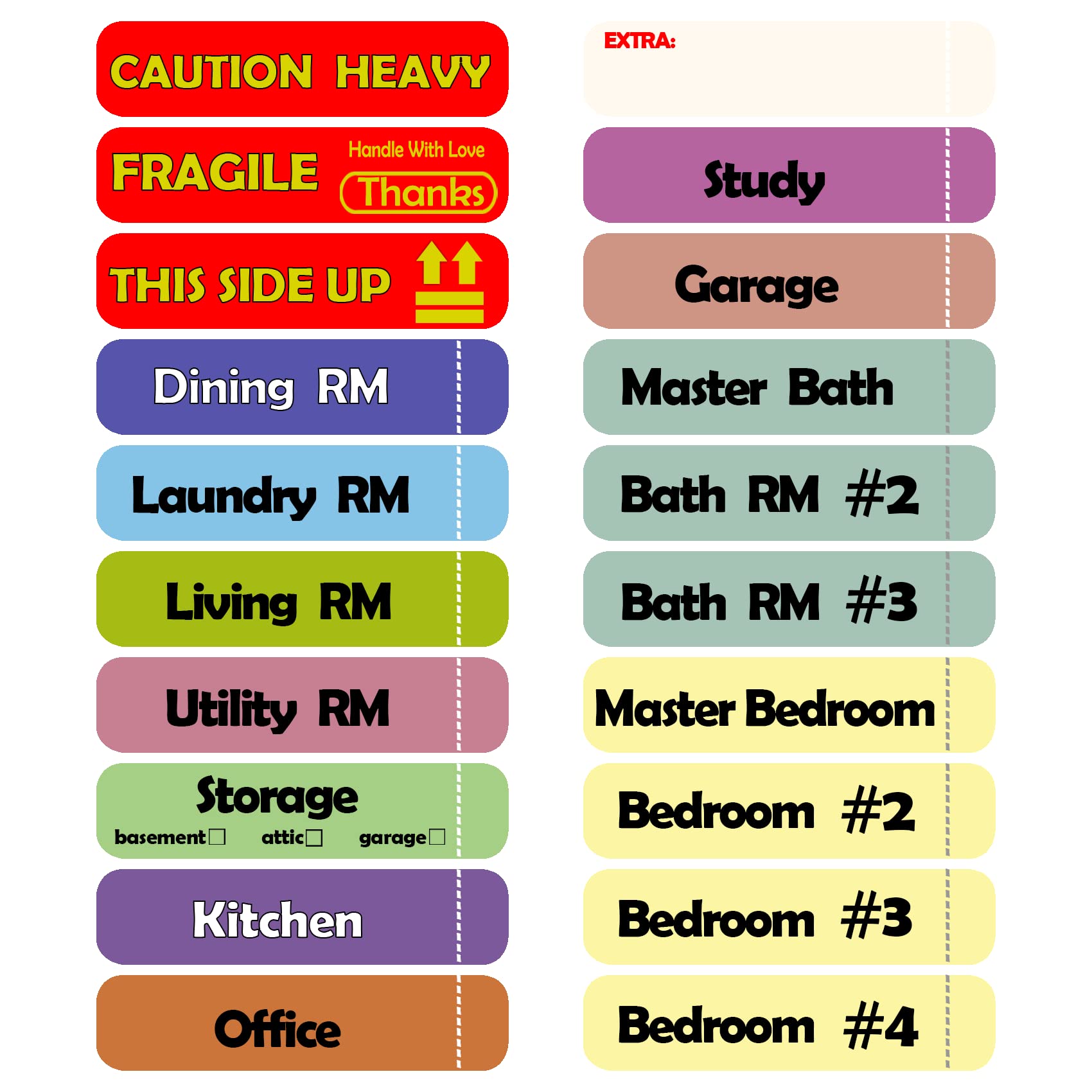 Buy EDSRDRUS 500Pcs Moving Labels, 1x4.5inch Color Coded Home Moving