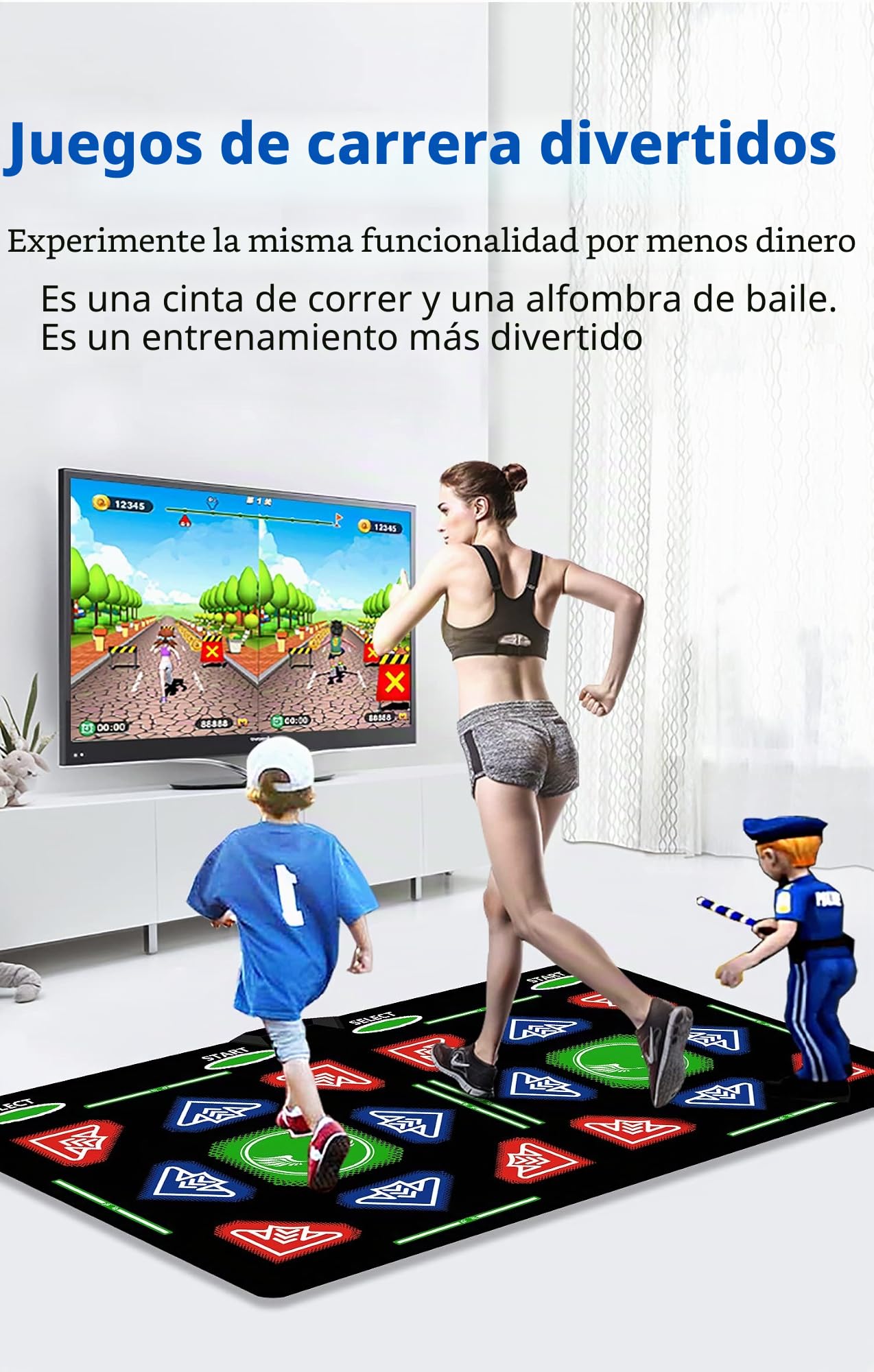 Esterilla de Baile HDMI para niños y Adultos, Almohadilla de Baile de 64 GB con 1000 Juegos, 885 Canciones y 81 MTVs, Esterilla de Fitness de Franela Suave para Yoga, Correr, aeróbic, Deportes y