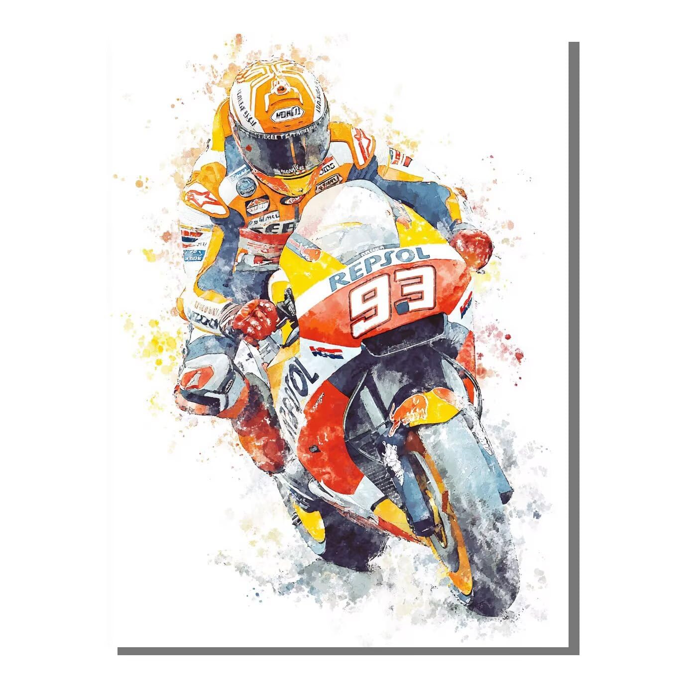 Dipingere con i Numeri Bambini Motociclo Concorso Kit fai da Te Acrilici e Pennelli per Principianti Dipingere con i Numeri con Telaio, Hobby Creativi Adulti, Decora la casa Regalo 100x135cm KSWDK790