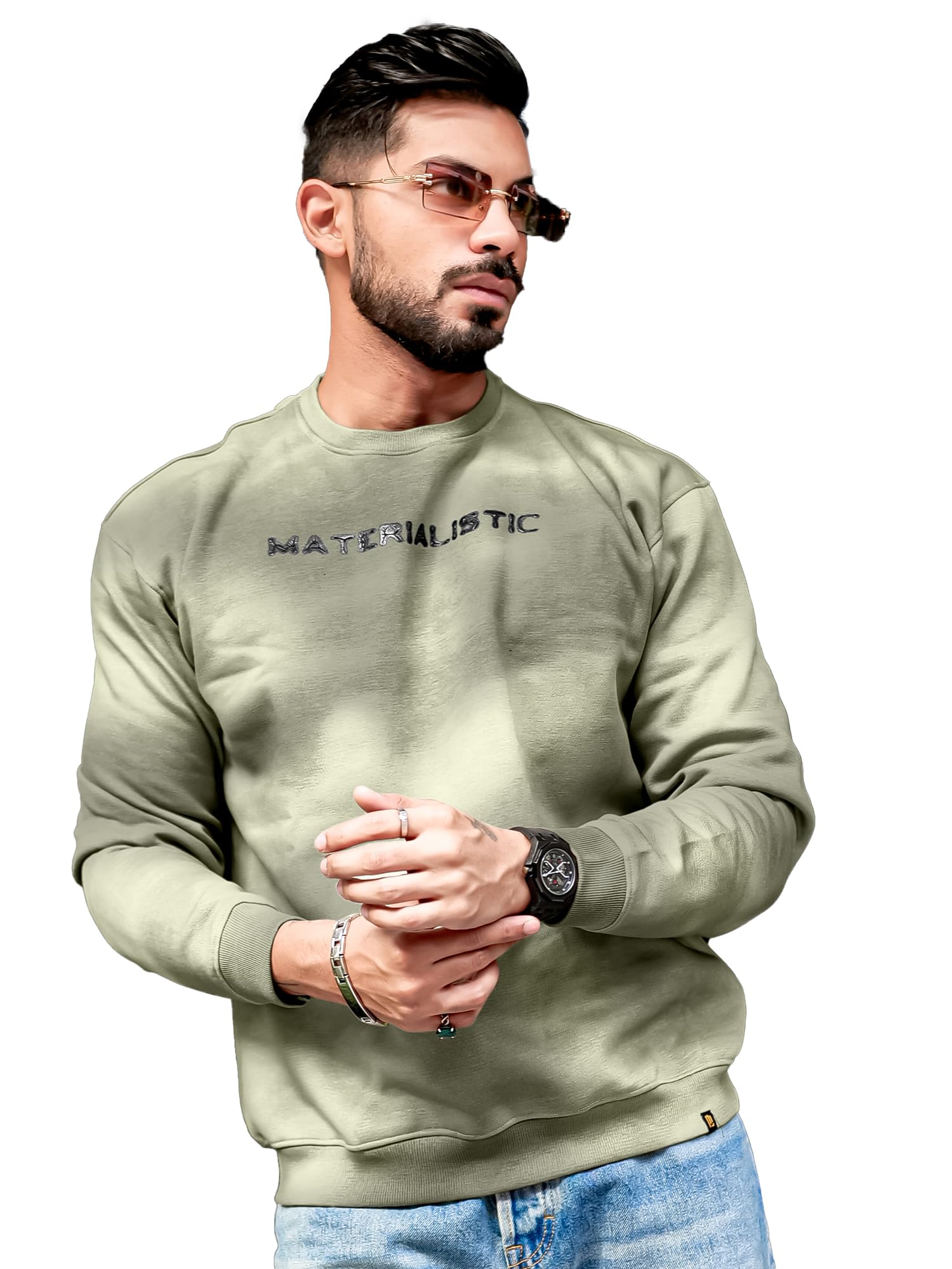 maniac || Mens || Spray Printed || Round Neck || Full Sleeve || Loopnet Sweatshirt-picture-38
