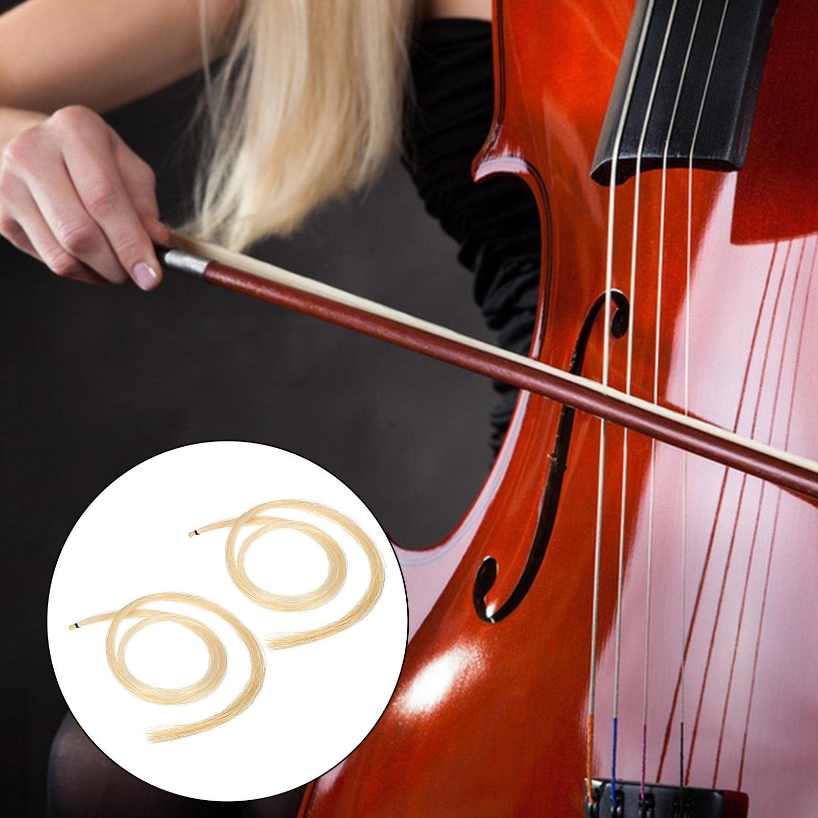 2 matasse di crine di cavallo mongolo bianco 74 cm 29 pollici violino, viola, violoncello archetto di ricambio per arco full size 2 matasse di crine di cavallo mongolo bianco 74 cm 29 pollici violino, viola, violoncello archetto di ricambio per arco full size