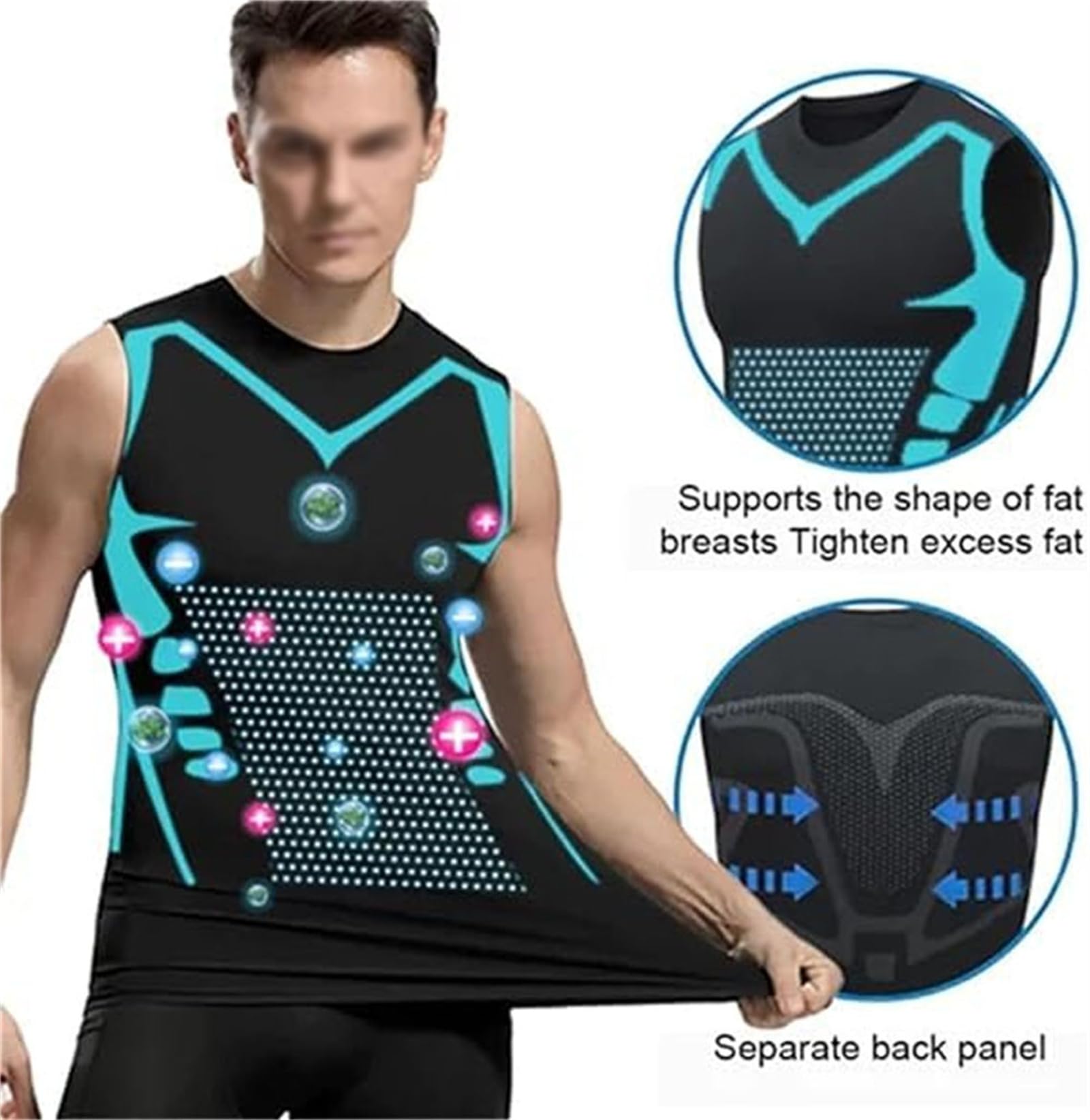 2025 Shaping Ärmelloses Kompressionsshirt, Bauchweg-Shaping-Shirt für Herren
