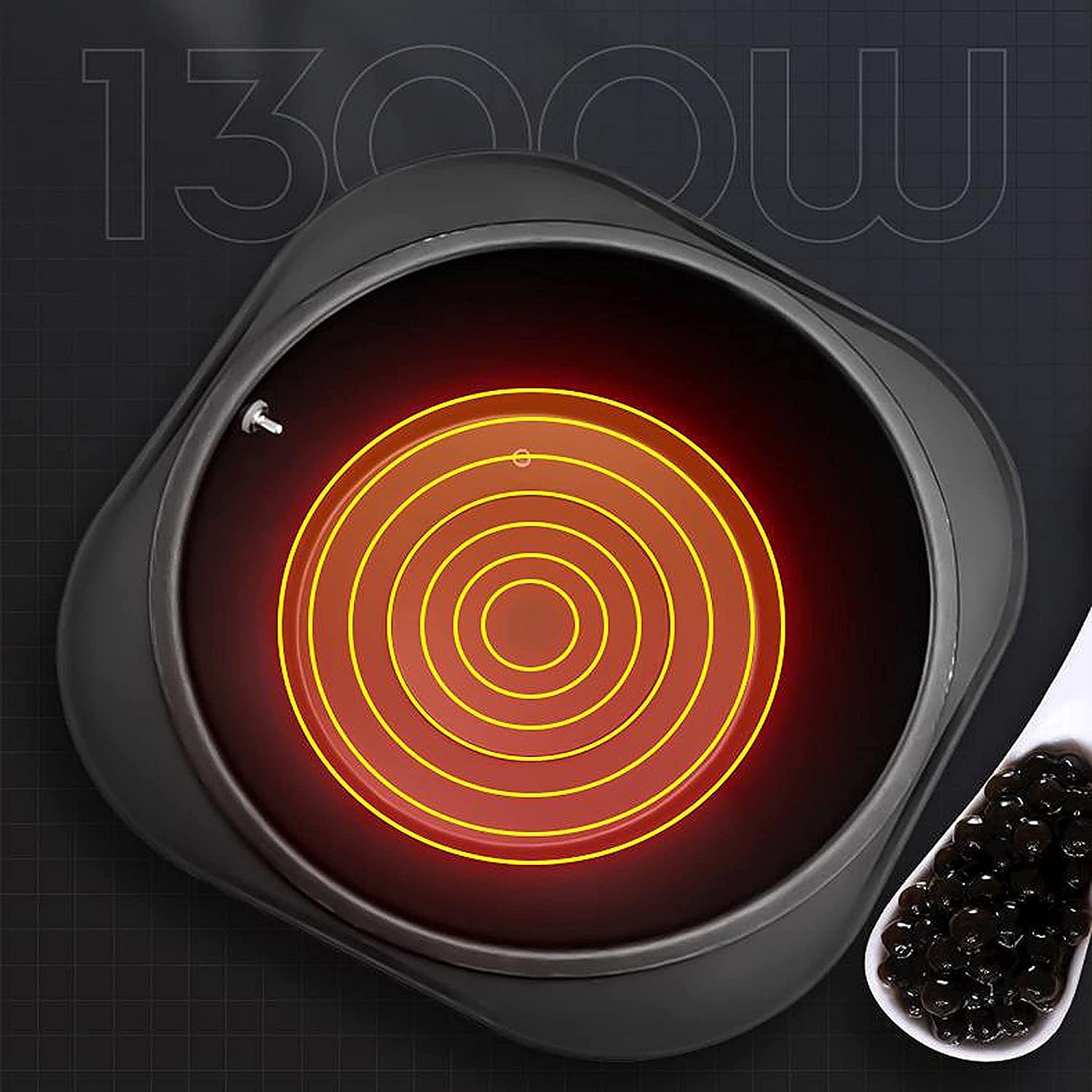 COYEUX Macchina per Perle per tè al Latte Commerciale, pentola per Perle Completamente Automatica da 1300 W, con Controllo della Temperatura e Touchscreen, per Negozi di tè al Latte, Snack Bar